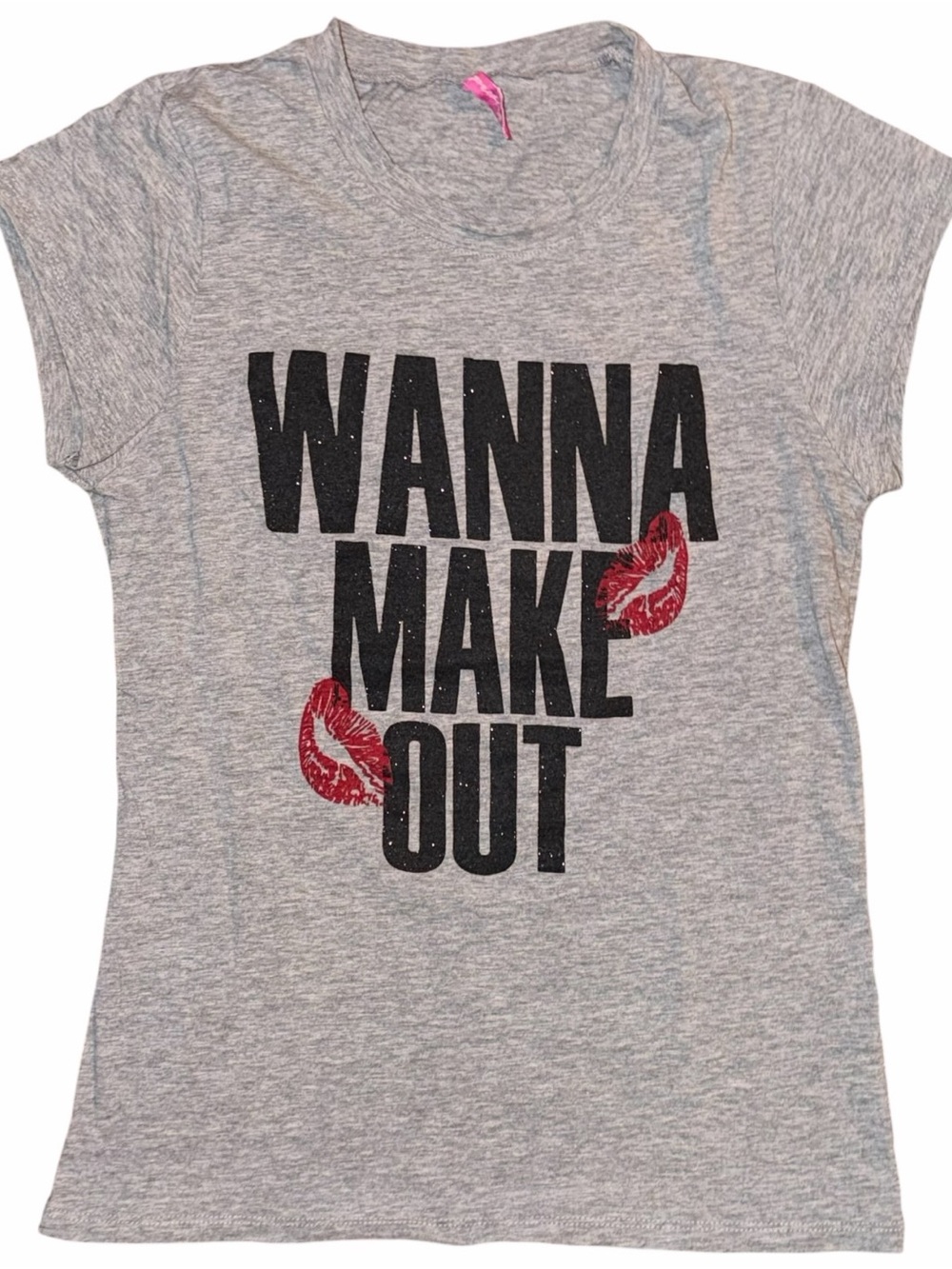 Y2K Vintage “Wanna Make Out” Slim Fit Baby Tee